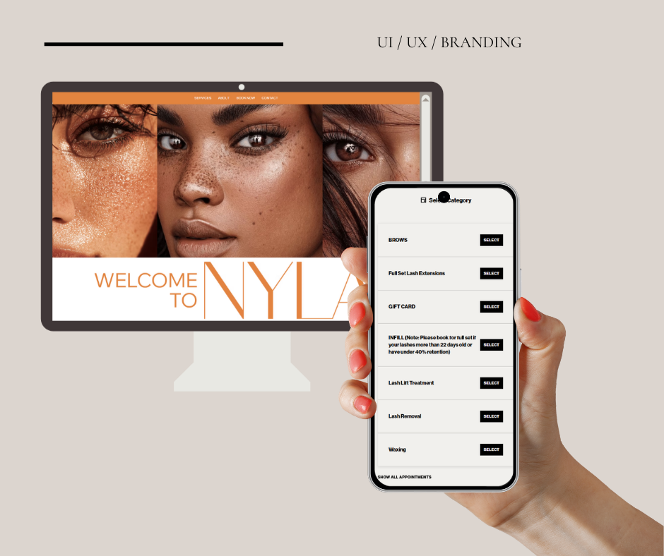 Nyla Artistry website shown across desktop and mobile screens